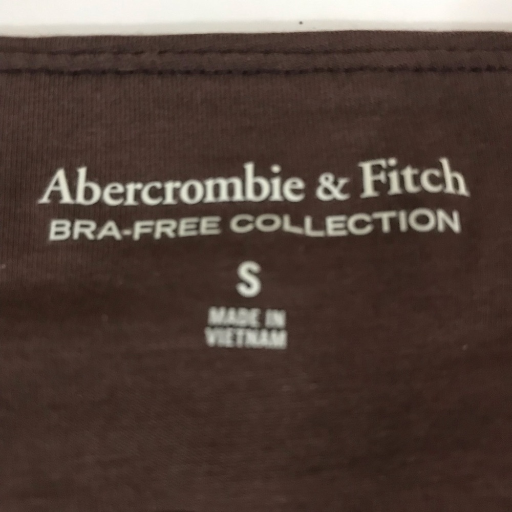 NWT Abercrombie & Fitch Brown Off-Shoulder Ruched Long-Sleeve Top Size S - Picture 6 of 6